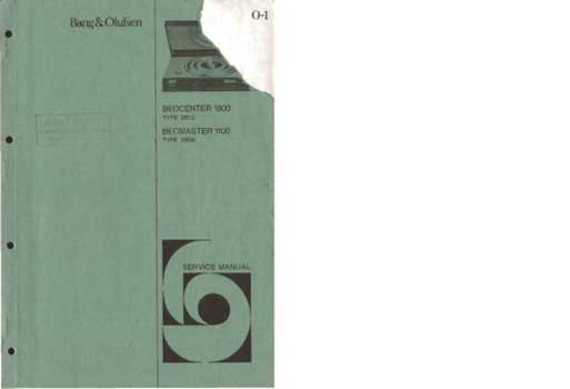 Bang and Olufsen Beocenter 1800 service manual PDF